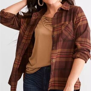 NWOT BKE The Buckle Brushed Plaid Button Down Shirt LS Medium